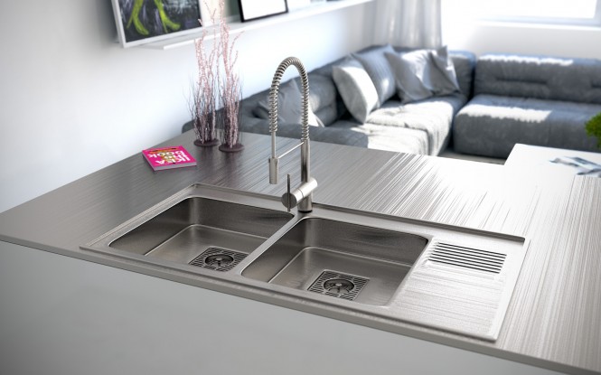 Stainless steel double sink