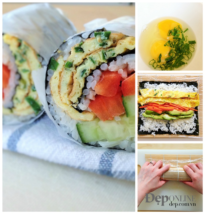 sushi, cách làm sushi, sushi với quả bơ, làm sushi nhanh