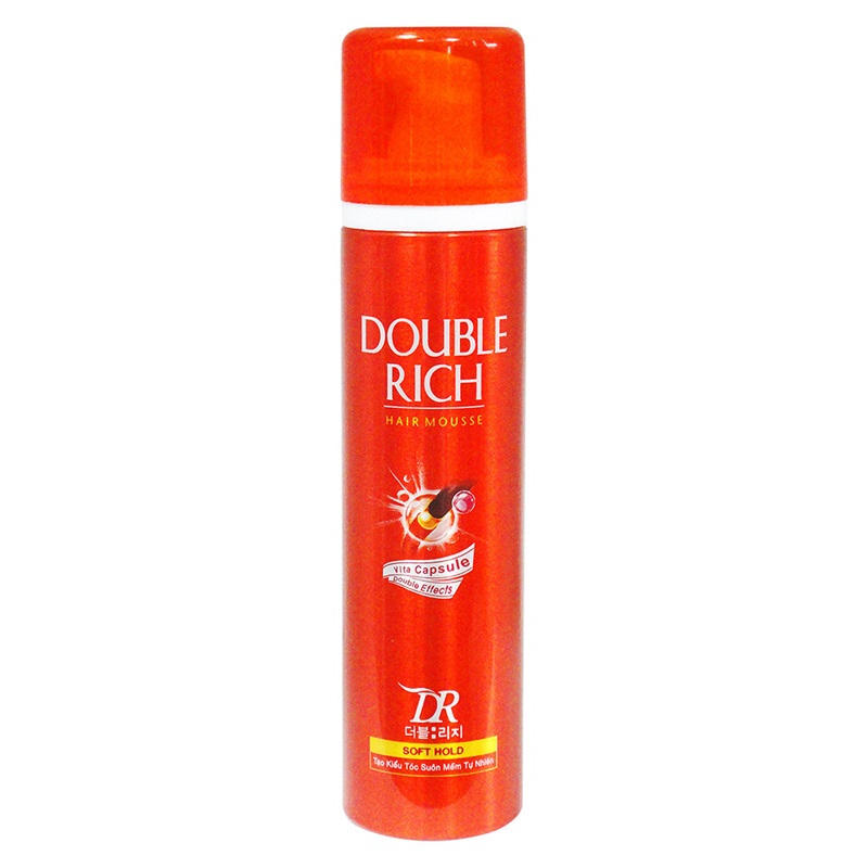 Double Rich - Hair Mousse: mousse giữ nếp, giúp tóc vào nếp và mềm mượt cả ngày. Giá: 62.000VND
