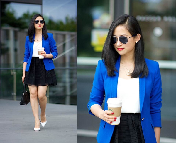 Đầm maxi xanh coban xẻ tà | Shopee Việt Nam