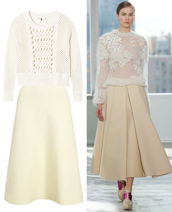 áo dệt kim, váy chữ A, Delpozo