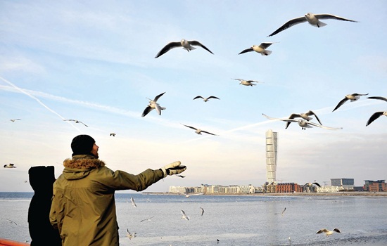 Toà nhà chọc trời Turning Torso ở eo biển Oresund