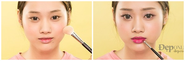 makeup tông hồng cho nàng mặt tròn deponline