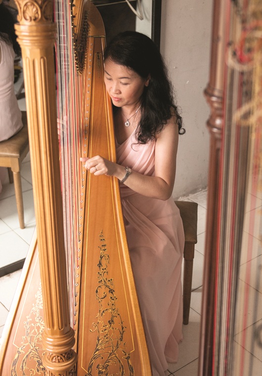 Nghệ sĩ Mai Ý Nhi, cây đàn harp (hạc cầm)