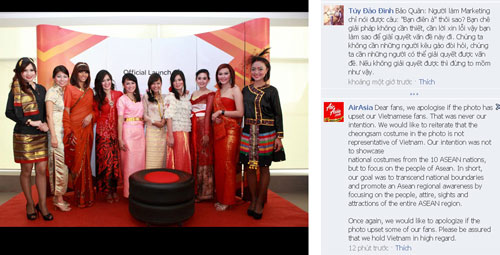 AirAsia xin lỗi việc "quên" trang phục truyền thống của Việt Nam