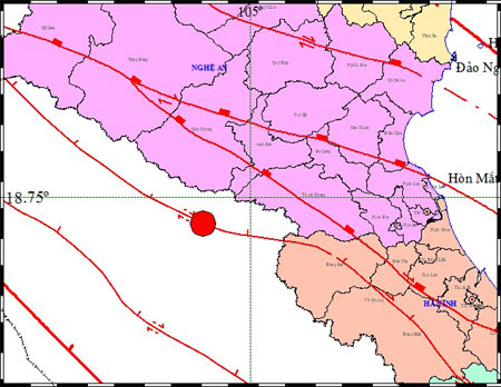 Bản đồ chấn tâm động đất