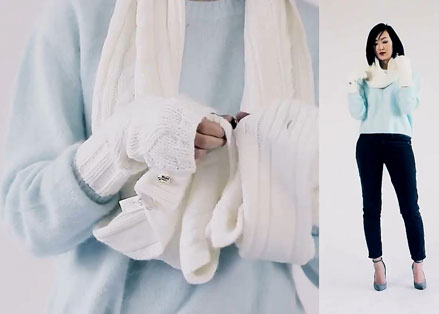 gangtay len, khăn len, thời trang crop top 
