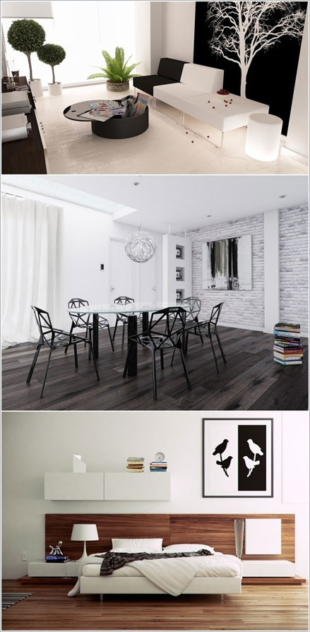trang hoàng nhà cửa,nội thất năm mới 2014, tranh đen trắng