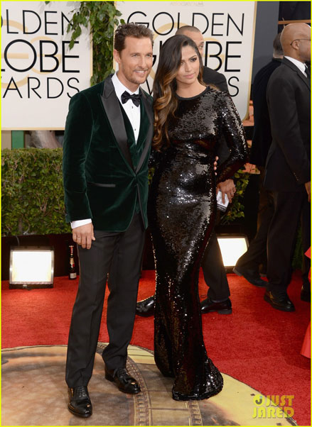 Matthew McConaughey và Camilia Alves, thảm đỏ quả cầu vàng 2014