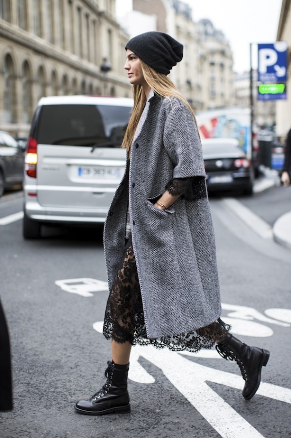 Chân váy xuyên thấu, ren, lưới, voan, thu đông 2014, thời trang đường phố, street style.