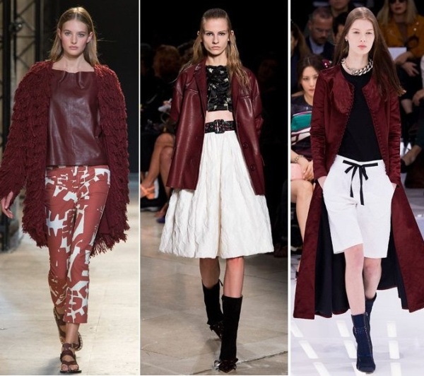 đỏ marsala, đỏ rượu tông trầm, xuân hè 2015, Christopher Kane, Isabel Marant, Victoria Beckham, Tommy Hilfiger