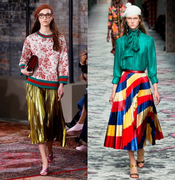  Chân váy, ánh kim, Gucci, Resort 2016, Xuân Hè 2016, mọt sách, Alexa Chung