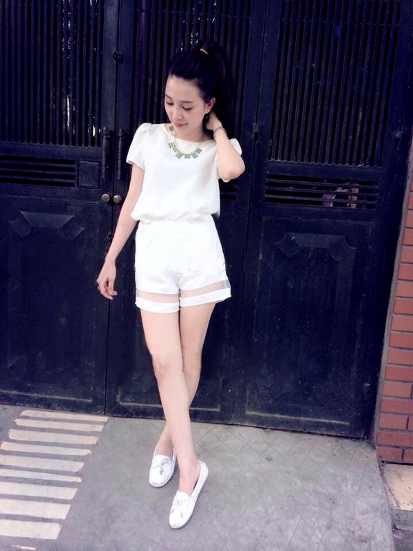 thanh lịch, sheer, quần shorts, white on white