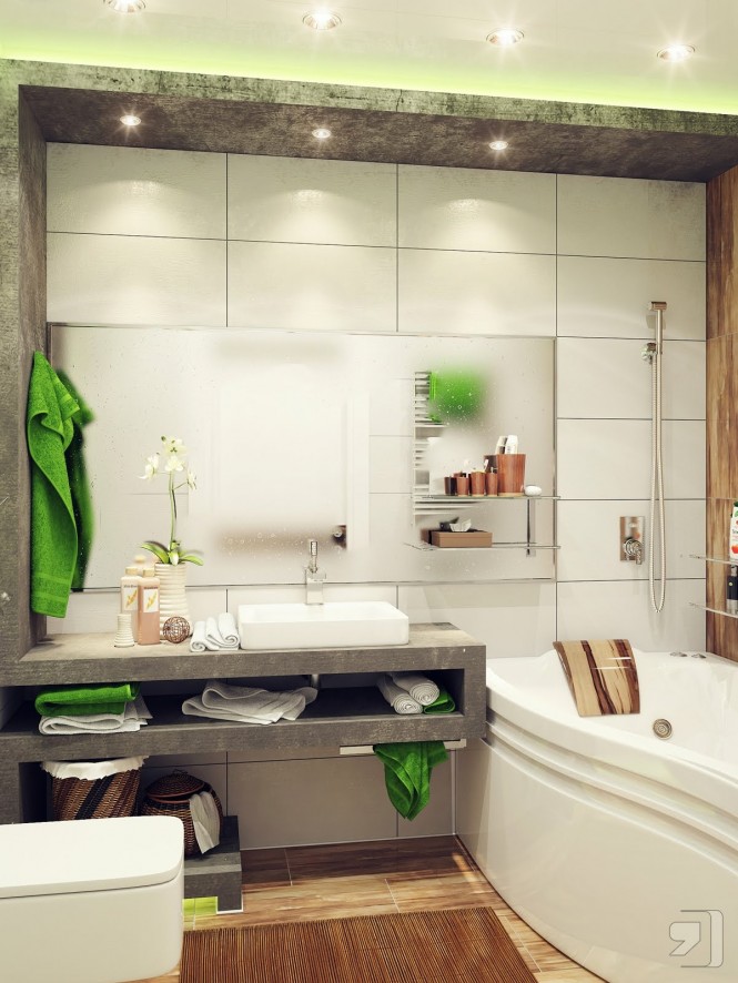 Green white small bathroom ideas