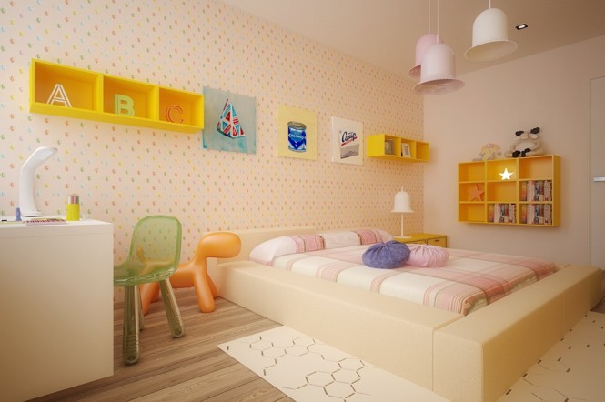 Yellow kids room furniture