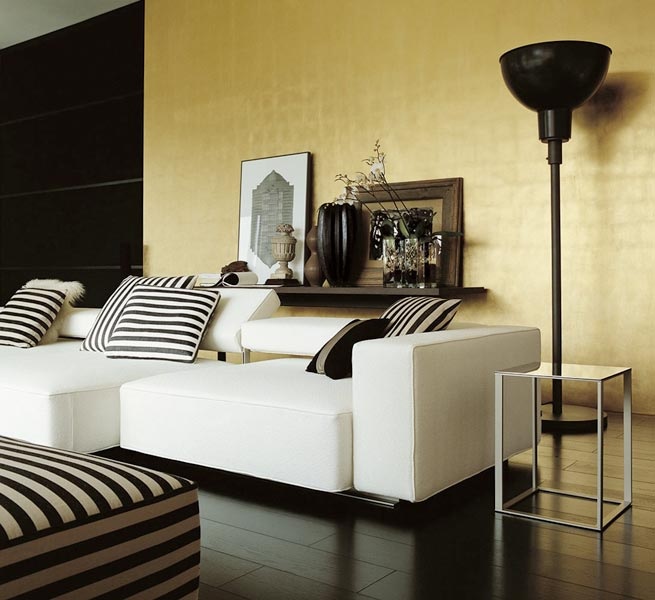 Black and bone are always a safe choice when it comes to interiors, a stripe can pep things up a bit.