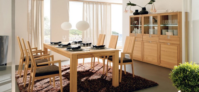 contemporary wood dining set
