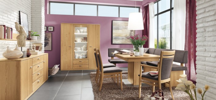 modern purple dining room