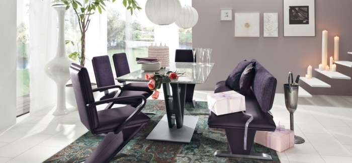 modern purple dining set