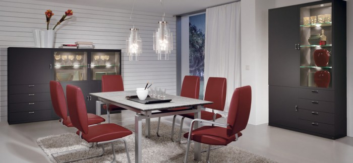 modern red dining furniture