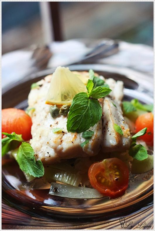 Branzino al finocchio - Cá chẽm áp chảo với củ thì là, món Ý, củ thì là, cá chẽm