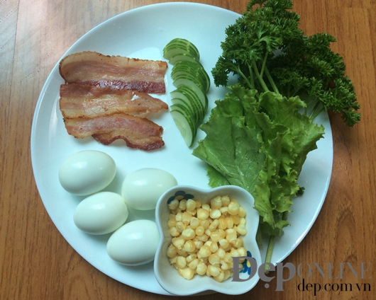 salad ngon, salad trứng, salad ngô trứng