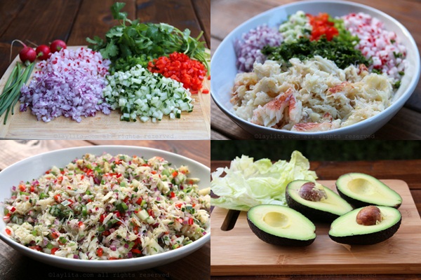 món ngon từ quả bơ, salad bơ, bơ và hải sản,