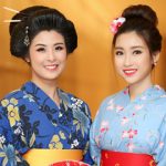 Hoa hậu Ngọc Hân và Mỹ Linh xinh đẹp trong trang phục Kimono