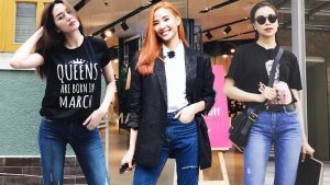 Áo đen, quần jeans “phủ sóng” đường phố, trở thành “bảo bối” ngày hè của quý cô đình đám