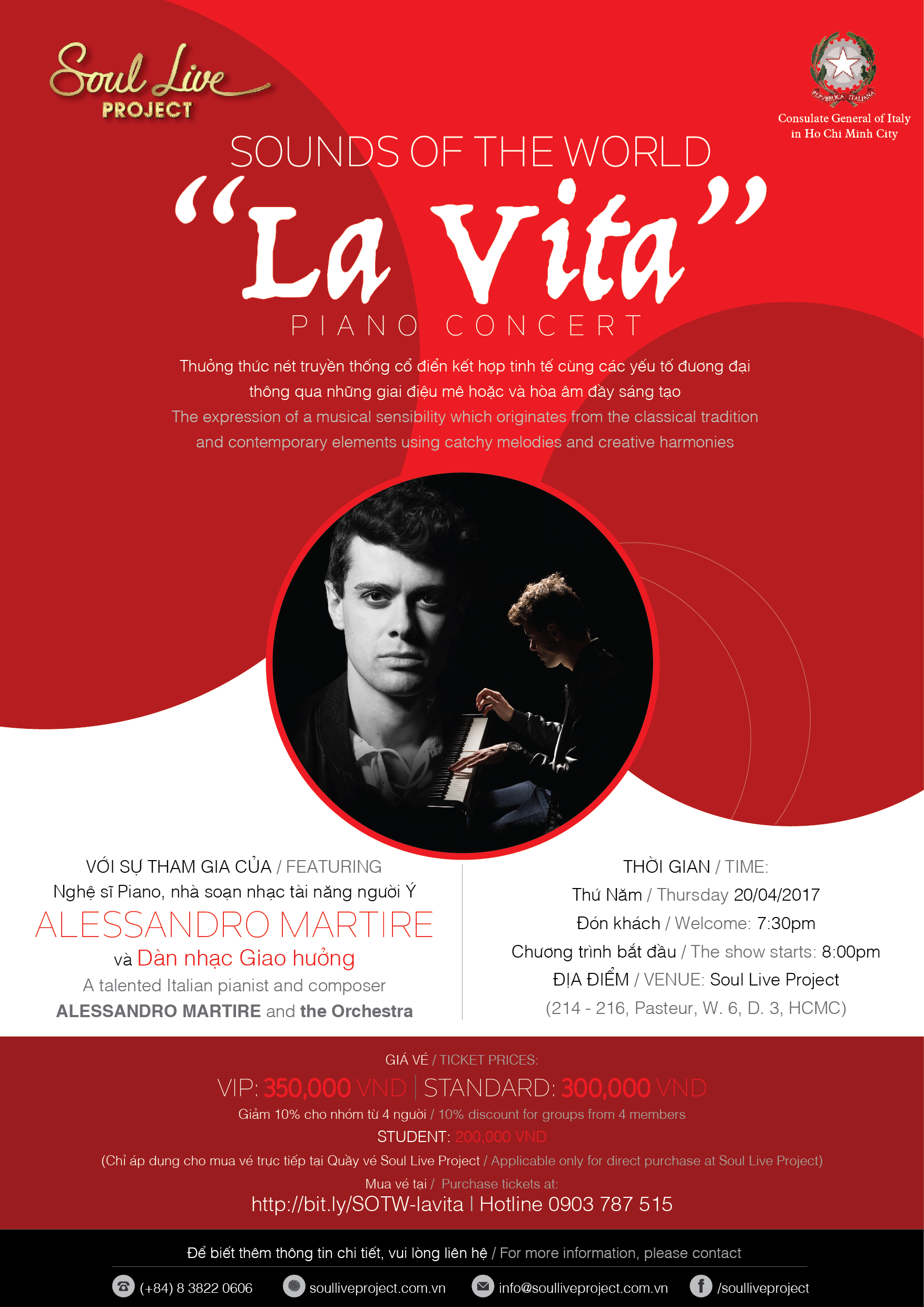 Alessandro Martire – nghệ sĩ piano tài hoa người Ý đến Việt Nam biểu diễn một đêm duy nhất!