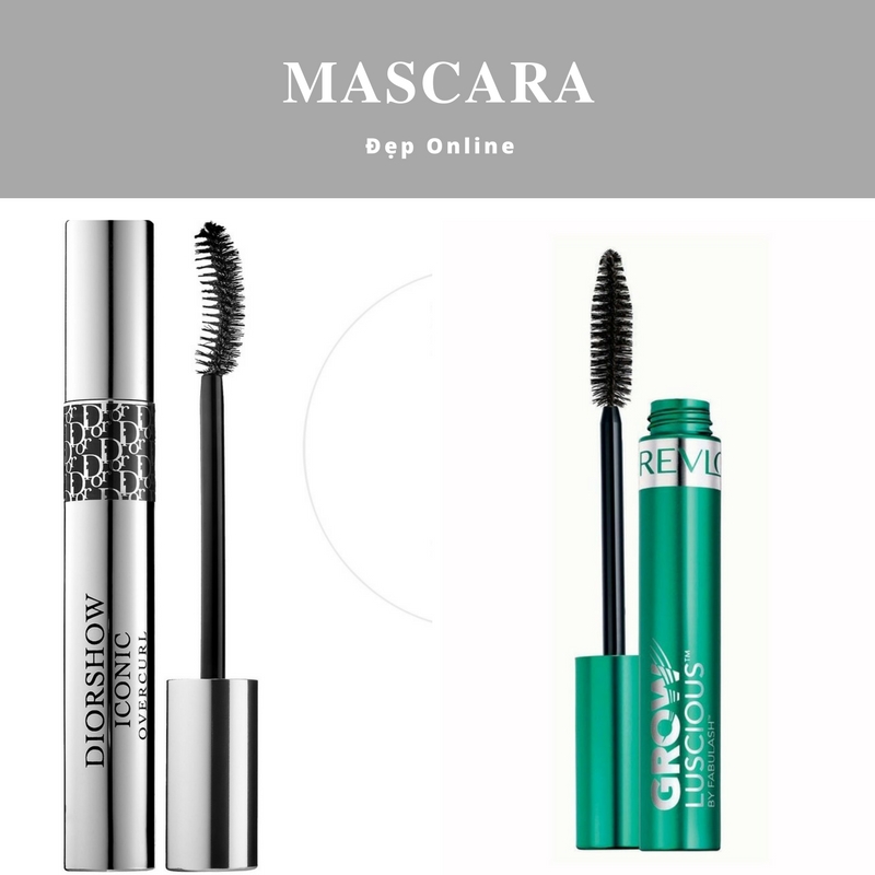 Sản phẩm cao cấp: Diorshow Iconic Overcurl Mascara, $28 (khoảng 650.000VND). Sản phẩm Dupe: Revlon Grow Luscious Mascara, $8.49 (khoảng 200.000VND).