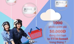 TTTM RomeA tặng khách hàng 1000 phiếu giảm giá 50.000VND