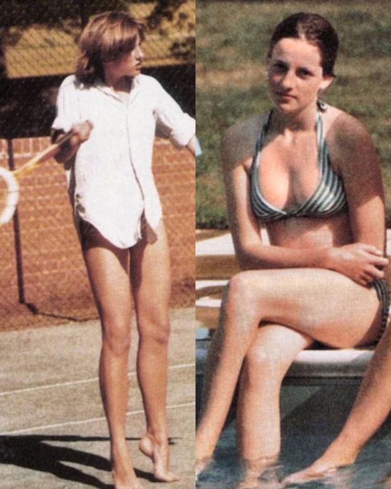 Quần vợt là một trong những tình yêu tuyệt vời của Diana. Cô đã phát triển một sự tin cậy rất đáng tin cậy trong tòa án tư nhân của gia đình (bên trái) Một người bơi lội mạnh mẽ - trong khi Princess of Wales cô bơi mỗi ngày trong hồ bơi Buckingham Palace (bên phải)