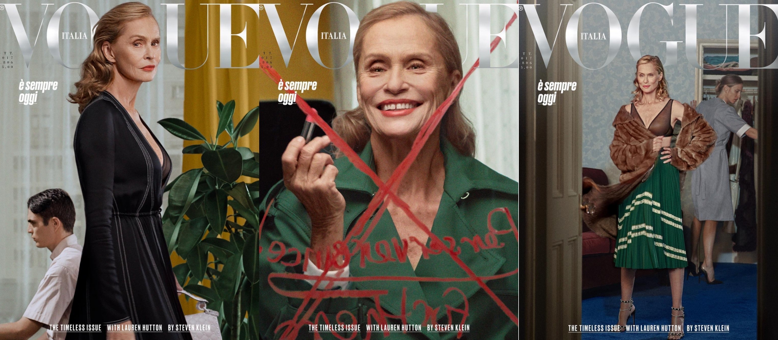 Lauren Hutton tỏa sáng trên bìa Vogue Ý ở tuổi 74 với vẻ quyến rũ vượt thời gian