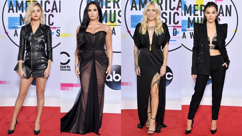 Tông màu đen phủ kín thảm đỏ American Music Awards 2017