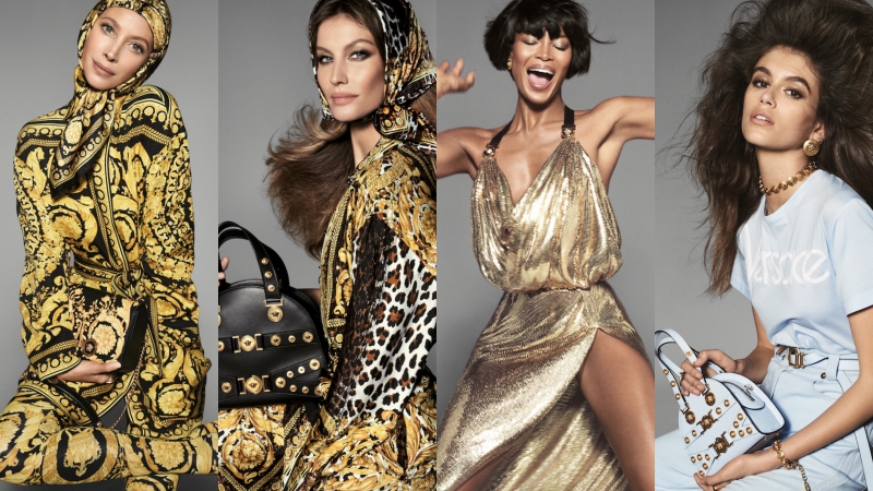 Kaia Gerber sánh vai cùng những siêu mẫu lừng lẫy trong chiến dịch quảng cáo của Versace