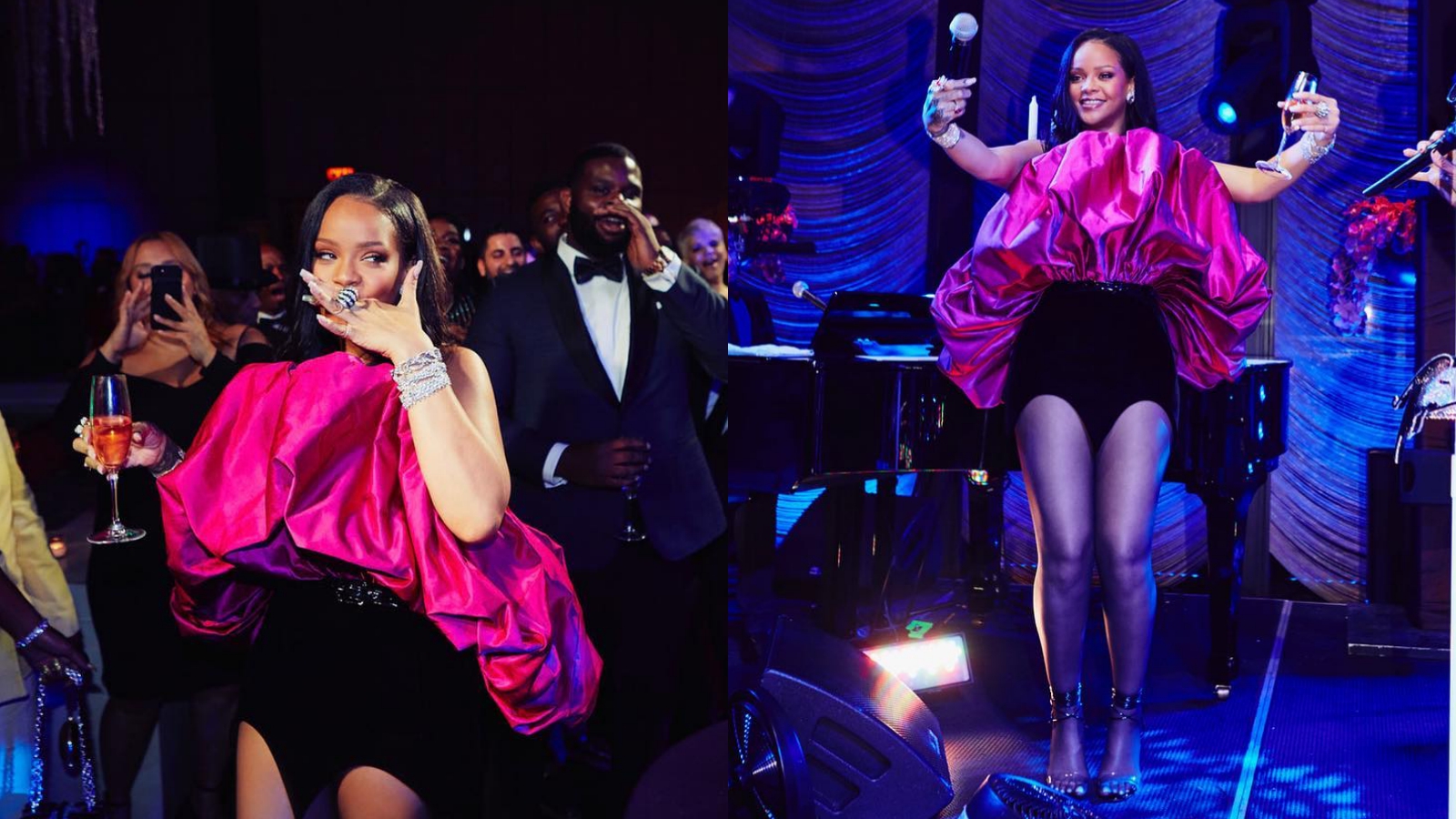 Rihanna đón tuổi 30 rạng ngời với thiết kế đầm phồng tuyệt đẹp của Saint Laurent