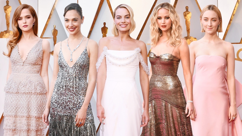 Jennifer Lawrence, Gal Gadot khoe sắc lộng lẫy trên thảm đỏ lễ trao giải Oscar 2018