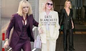 cover Cate Blanchett bà hoàng đồ suit