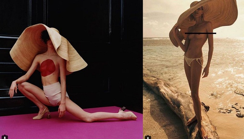 Siêu mẫu Hà Lan Marte Mei van Haaster táo bạo bán nude cùng chiếc mũ rơm hot nhất hè 2018. 