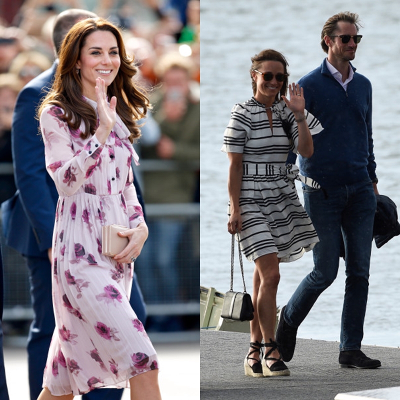 Hai chị em Kate Middleton (trái) và Pippa Middleton đều từng lựa chọn trang phục của kate spade new york. 