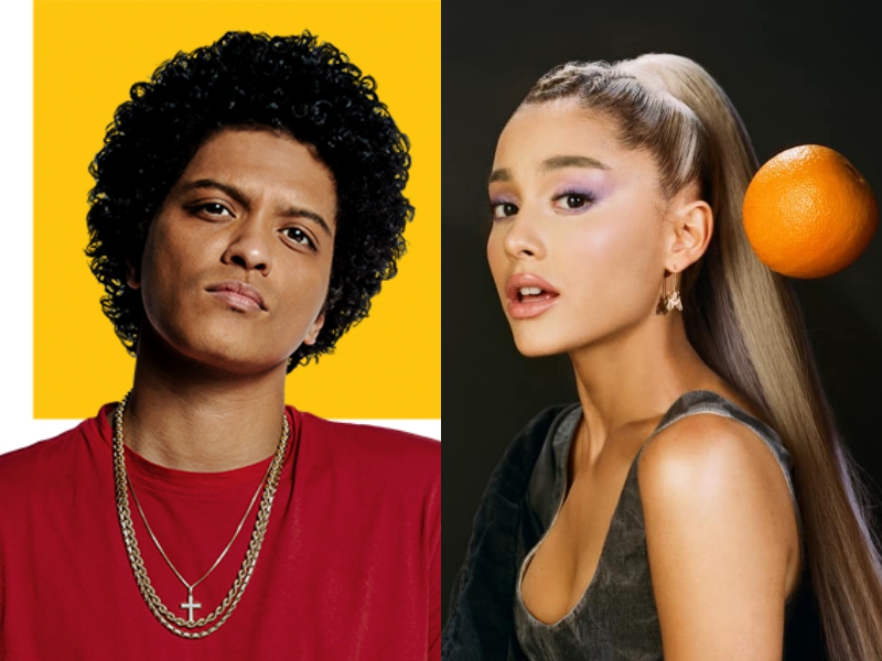 Bruno Mars và Ariana Grande chia nhau mỗi người 5 đề cử. 