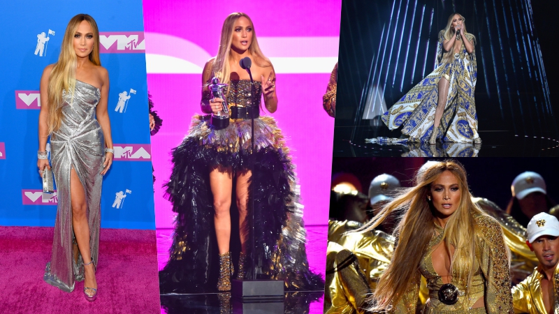 Những tuyệt phẩm Versace giúp Jennifer Lopez tỏa sáng trong đêm VMA’18