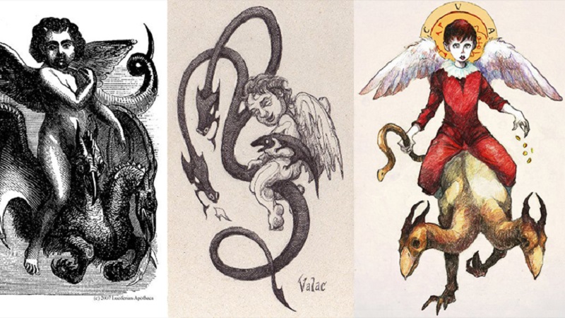 Hình ảnh ác quỷ Valak theo mô tả trong sách cổ. 
