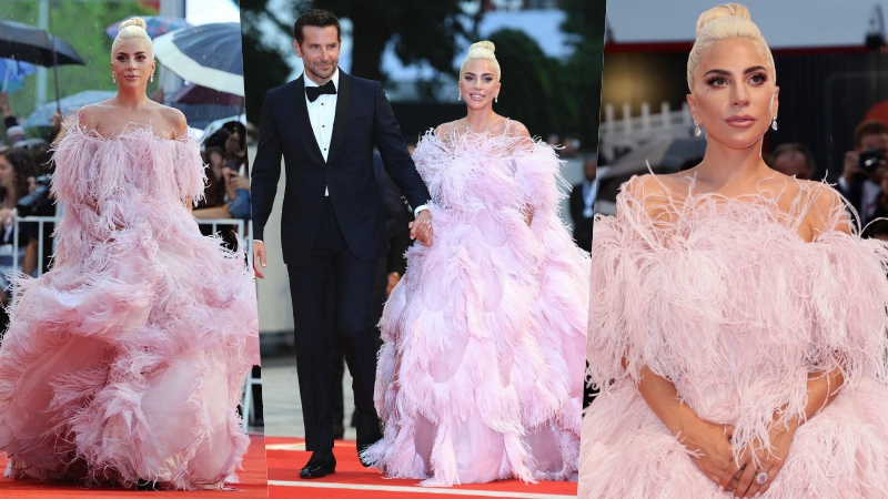Lady Gaga bay bổng trong đầm couture Valentino sánh bước cùng Bradley Cooper lịch lãm với suit Gucci