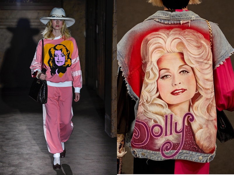 Sau danh ca Elton John, nữ ca sĩ country Dolly Parton trở thành "nàng thơ" mới trong những sáng tạo cho mùa Xuân Hè 2019 của Gucci. 
