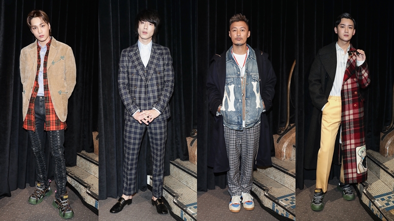 Kai (EXO) hội tụ cùng Dư Văn Lạc, Hùng Tử Kỳ và Kentaro Sakaguchi trên hàng ghế đầu show Gucci