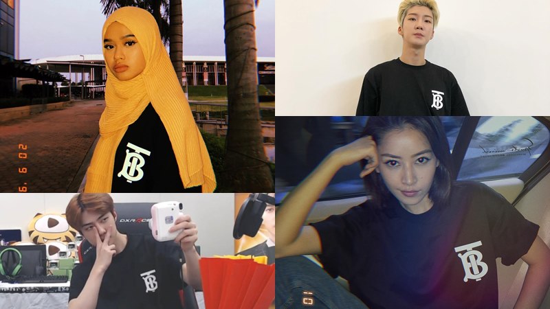 Chi Pu và loạt fashionista châu Á hòa mình cùng xu hướng áo thun đen in logo mới của Burberry