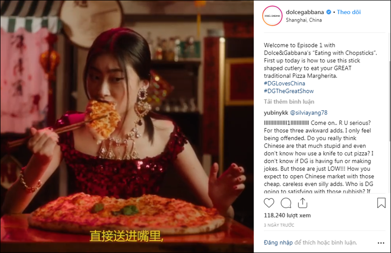 Về mặt hình ảnh video thể hiện sự chật vật của cô người mẫu khi dùng đũa để tách pizza và ăn chúng, có đoạn cô phải dùng tay không vì đũa không thể gắp miếng pizza ra khỏi đĩa.