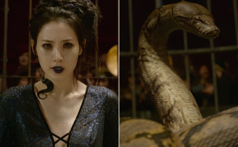 Nagini, con rắn khổng lồ luôn đi theo Voldemort.